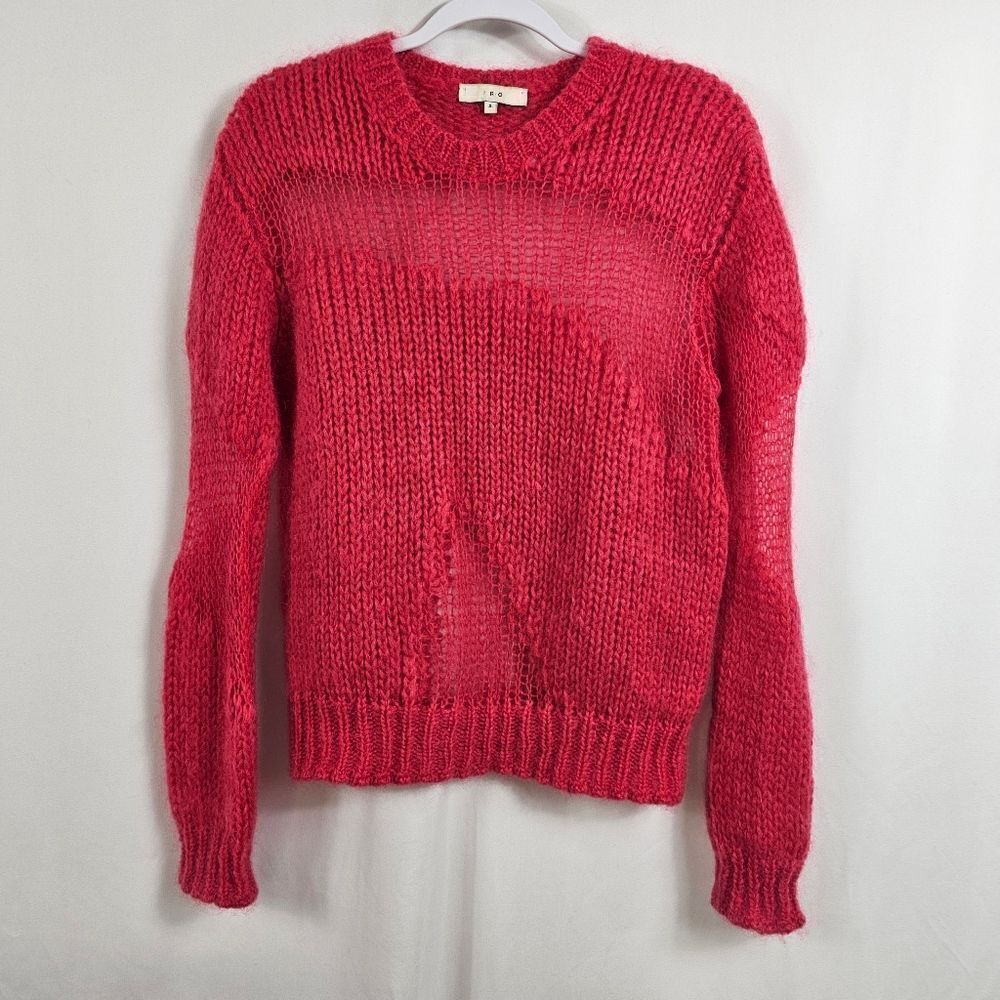 IRO Sylvana Open Knit Sweater in Hot Pink - Size S